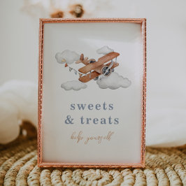 Convites Placa de Comida do Avião Vintage Editável