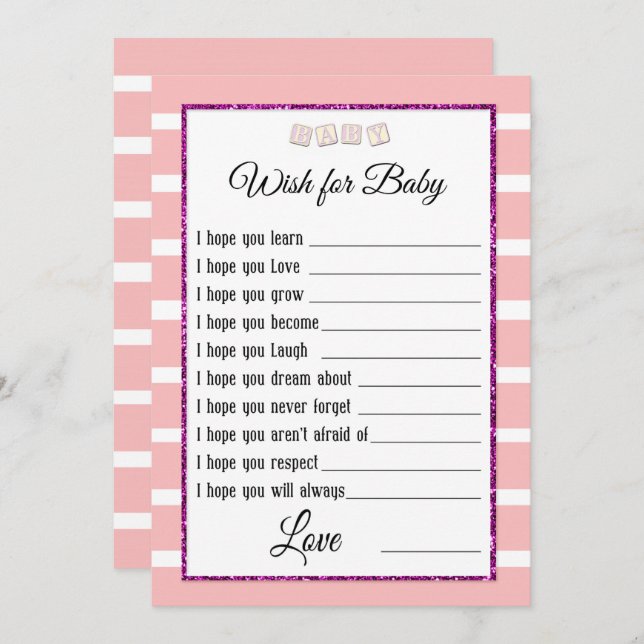 Convites Placa de conselho do Chá de fraldas rosa (Frente/Verso)