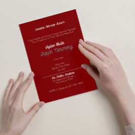 Convites Placa de cor branca vermelha sólida, Chá de fralda