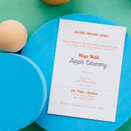 Convites Placa de Cor Sólida Laranja Branco, Chá de fraldas