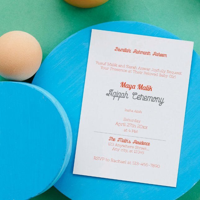 Convites Placa de Cor Sólida Laranja Branco, Chá de fraldas (Criador carregado)