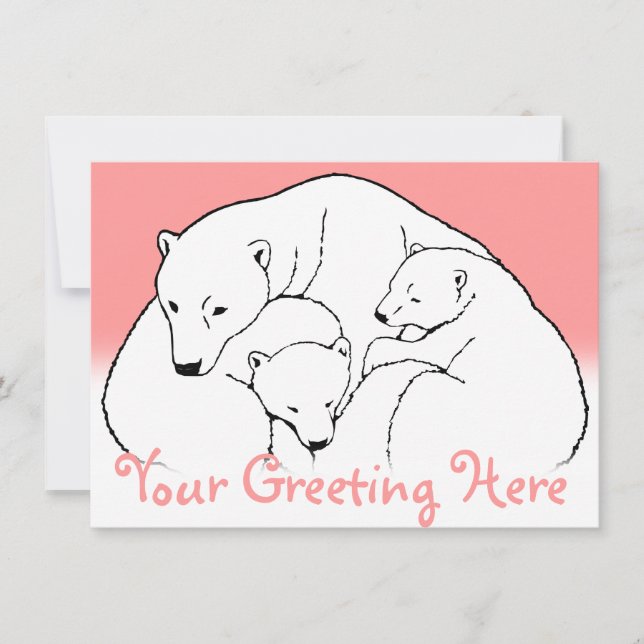 Convites Placa de Cubos de Urso Polar Personalizados (Frente)