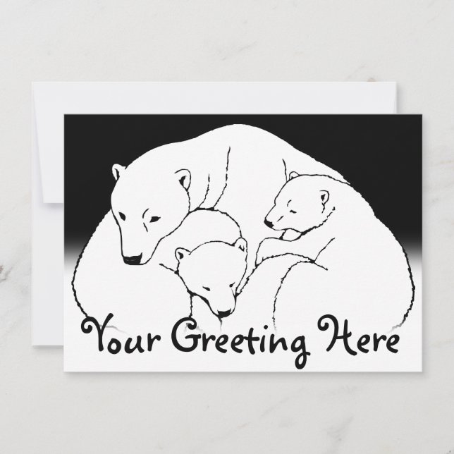 Convites Placa de Cubos de Urso Polar Personalizados (Frente)