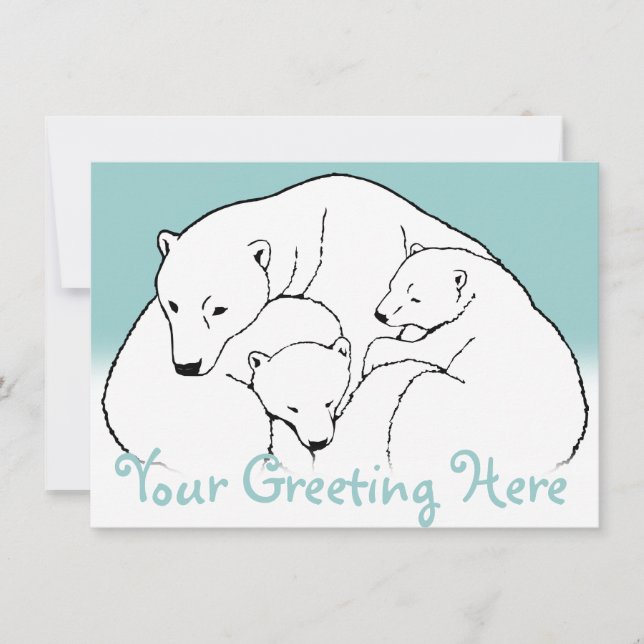 Convites Placa de Cubos de Urso Polar Personalizados (Frente)