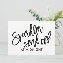 Convites Placa de despedida com faiscador 5X7 | Brush Scrip