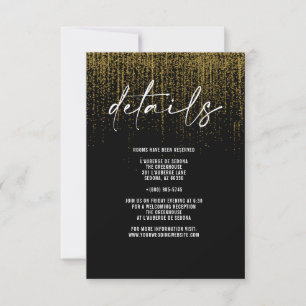 Convites Placa de Detalhes da Glitter Dourada QR Edgy