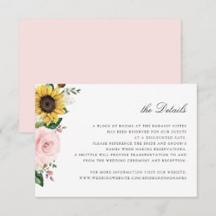 Convites Placa de Detalhes do Casamento Floral Rosa-Rosa-Es