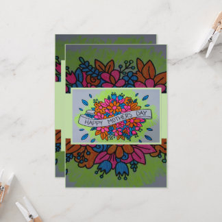 Convites Placa de Dia de as mães colorida