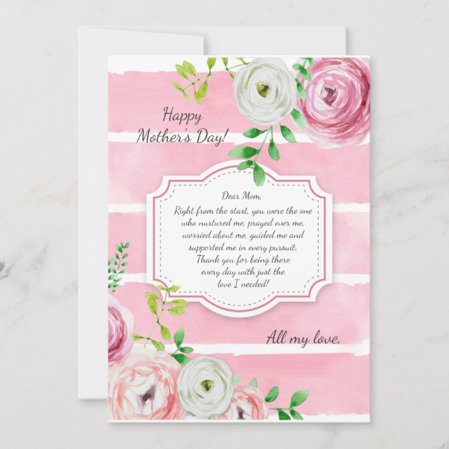 Convites Placa de Dia de as mães das Flores Ranunculus (Frente)