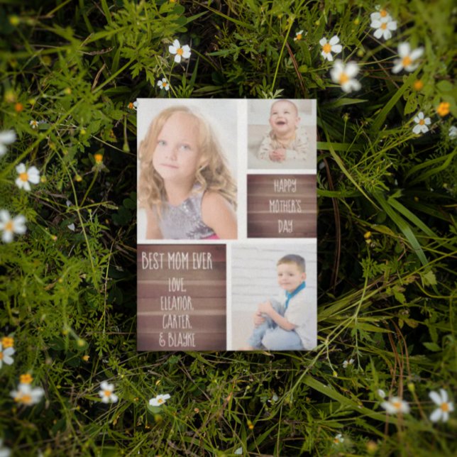 Convites Placa de Dia de as mães de Colagem de Fotos Modern (Criador carregado)
