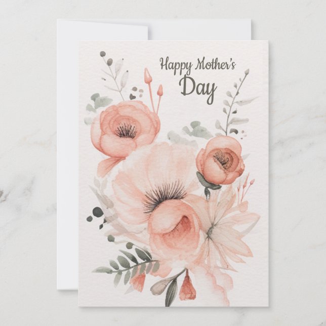 Convites Placa de Dia de as mães de Flores de Aquarela (Frente)