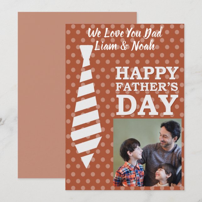 Convites Placa de Dia de os pais Brown para Pontos de Grava (Frente/Verso)