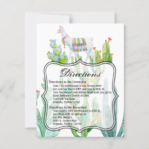 Convites Placa de Direção 4.25x5.5 Boho Llama Bohemian Cact
