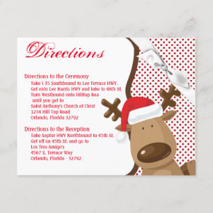 Convites Placa de Direção 4.25x5.5 Reindeer Natal XMAS Po