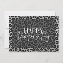 Convites Placa de Feliz dia de os namorados Leopardo cinza