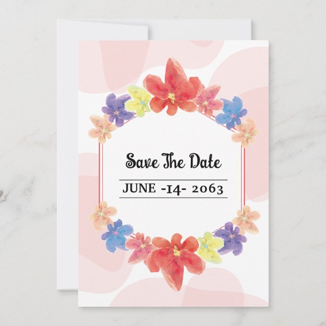 Convites Placa de Festa de aniversário Floral de inverno De (Verso)