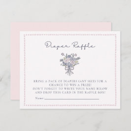 Convites Placa de fralda das flores desenhadas à mão