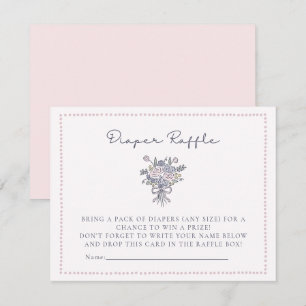 Convites Placa de fralda das flores desenhadas à mão