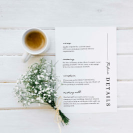 Convites Placa de gabinete de detalhes simples minimalista