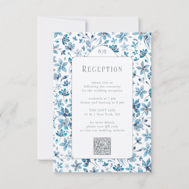 Convites Placa de gabinete de recepção azul pequena (Frente)