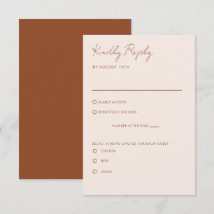Convites Placa de gabinete Elegante Boho Terracotta RSVP