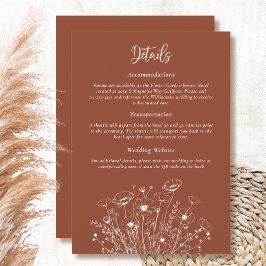 Convites Placa de Gabinete Floral Detalhado do Terracotta W