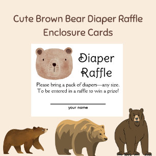 Convites Placa de gabinete Raffle da Fralda do Urso Justo
