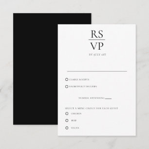 Convites Placa de gabinete RSVP Clássica Elegante