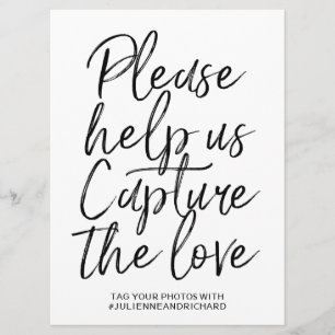 Convites Placa de Hashtag de Casamento Letreiro à Mão Est