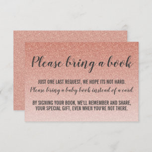 Convites Placa De Livro De Chá de fraldas Rosa Dourada Faux
