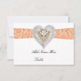 Convites Placa de Local de Mesa do Unicorn Orange Lace