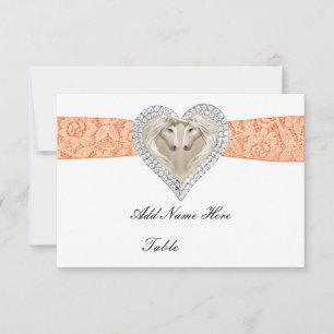 Convites Placa de Local de Mesa do Unicorn Orange Lace