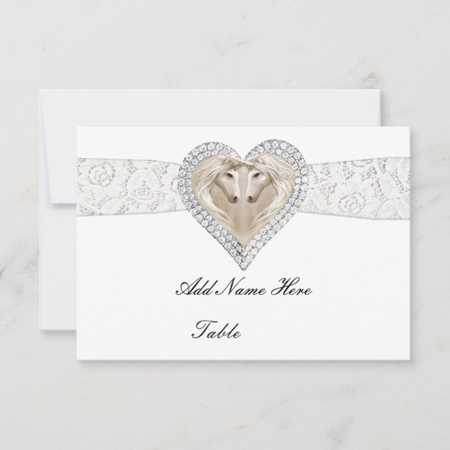 Convites Placa De Local De Mesa Unicorn E Lace (Frente)