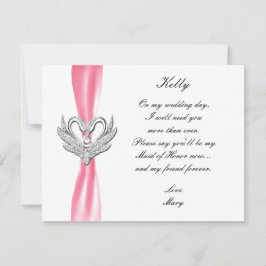 Convites Placa de Madrinha de casamento das hastes prateada