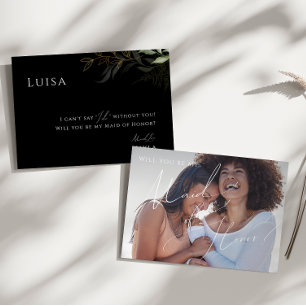 Convites Placa de Madrinha de casamento de Foto Dourada e P