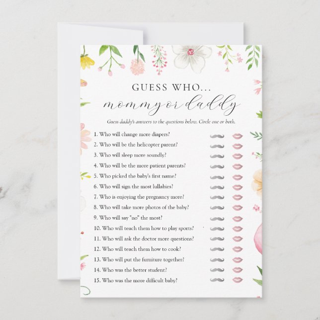 Convites Placa de Mamãe ou de Pai do Tea Party (Frente)