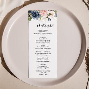Convites Placa de menu Janto Floral de Queda Exquisita