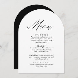 Convites Placa de menu minimalista branca e preto-e-branco