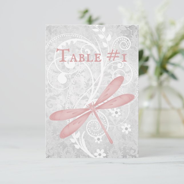 Convites Placa de Mesa da Recepção de casamento Dragonfly r (Em pé/Frente)