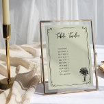 Convites Placa de Mesa de Casamento de Palmeiras de Vintage<br><div class="desc">Cartão de lugar da mesa de casamento da palmeira. O cartão de lugar é marcado por tipografia de arte deco e escrita à mão com um monograma clássico de casamento no verso com palmeiras e as iniciais da noiva e do noivo. Elegante e simples em design, com espaço para respirar...</div>