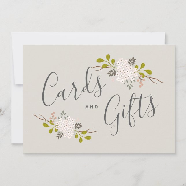 Convites Placa de Mesa de Presente de Casamento Botânico de (Frente)