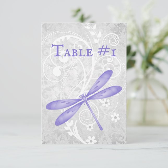 Convites Placa de Mesa de Recepção de casamento de Dragonfl (Em pé/Frente)