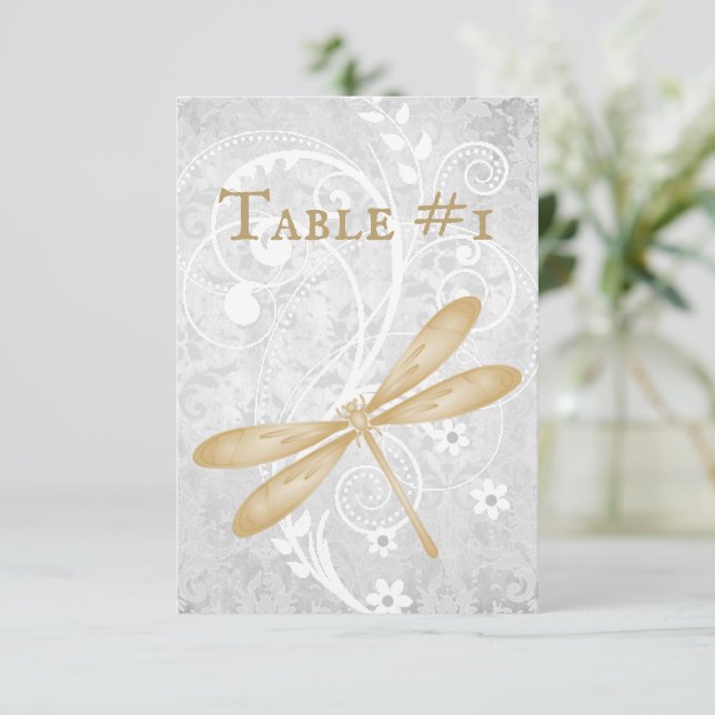 Convites Placa de Mesa de Recepção de casamento Dragonfly D (Em pé/Frente)
