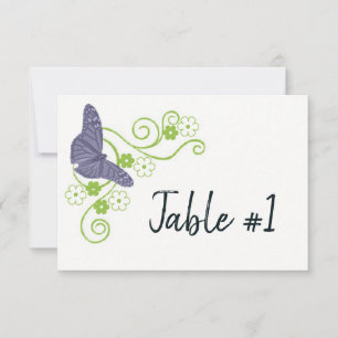 Convites Placa de Mesa de Recepção Floral com Borboleta R