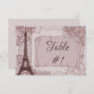 Convites Placa de Mesa de recepção parisiense rosa