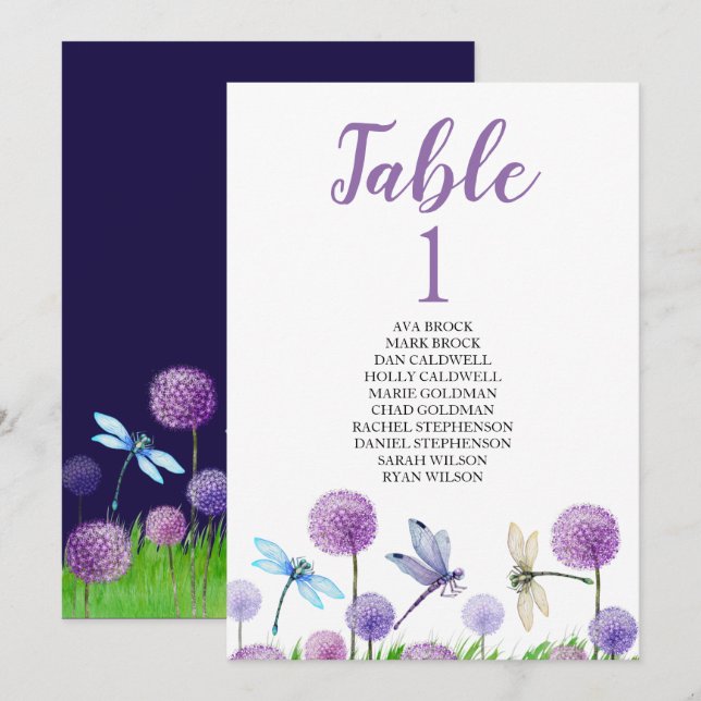 Convites Placa de Mesa do Plano de Assento - Caligrafia (Frente/Verso)