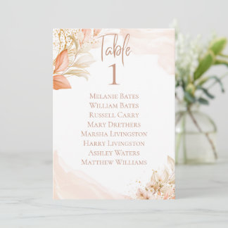 Convites Placa de Mesa Floral Rosa Pastel