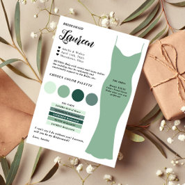 Convites Placa de modelo da placa de informação Bridesmaid