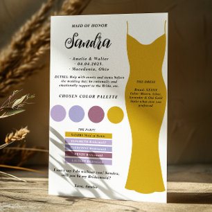 Convites Placa de modelo da placa de informação Bridesmaid