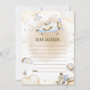 Convites Placa de Nota de Cápsula Horária do Avião viagens 